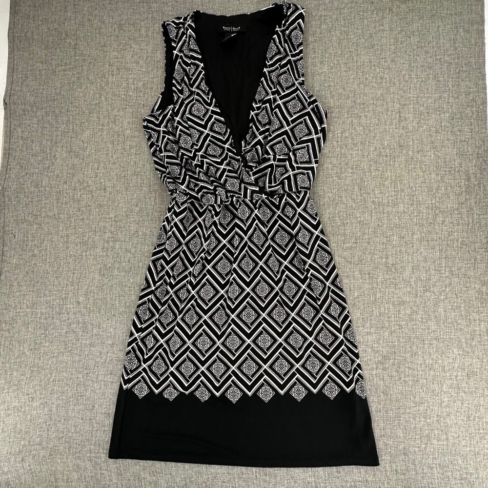 White House Black Market Dress Sz 0 Sleeveless Low V-Neck Stretch Party Cocktail